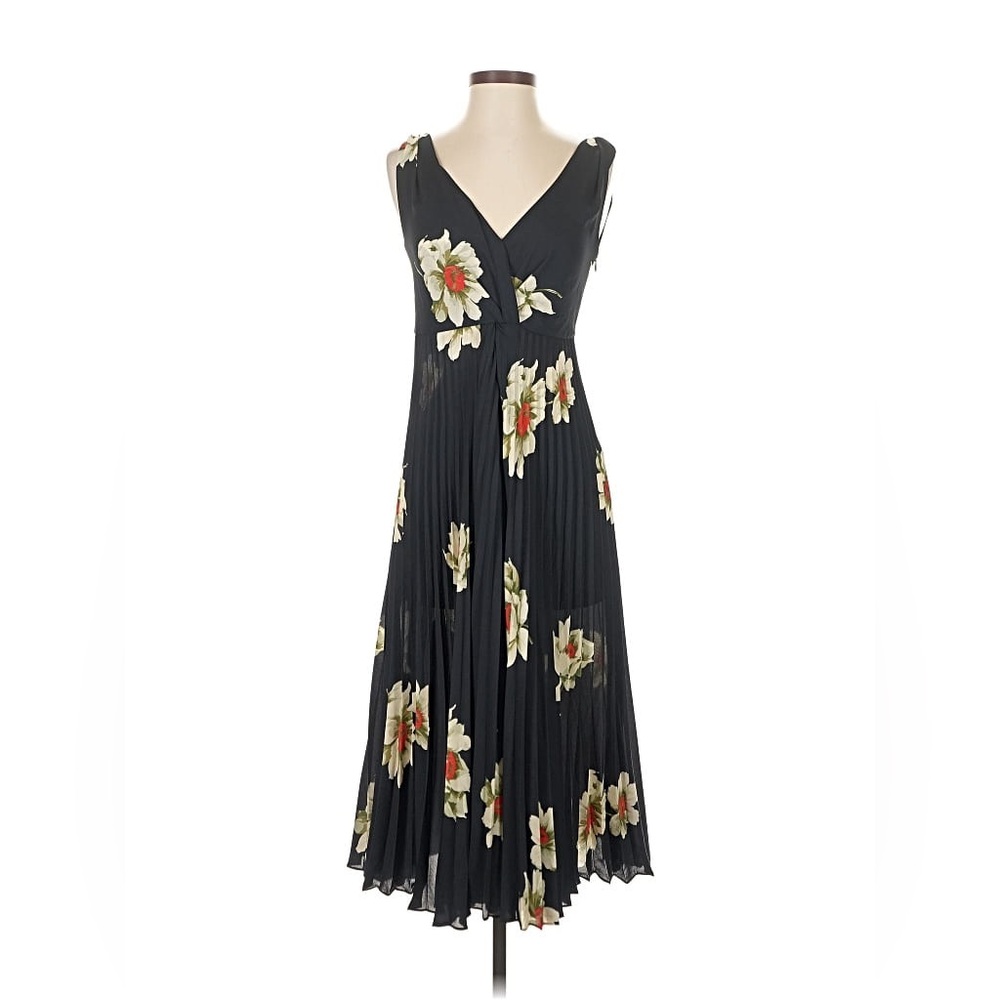 Vince Black Midi Dress with Floral Accents
